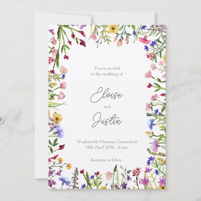 Wildflowers Spring Wedding Invitation (Front)