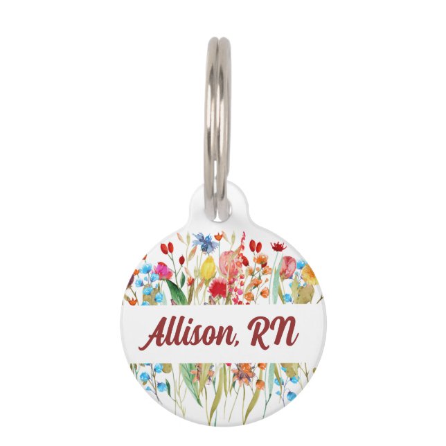 Wildflowers Stethoscope ID Tag (Front)