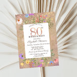 Wildflowers String Lights 80th Birthday Invitation<br><div class="desc">A modern,  chic and glamorous invitation with elegant string lights,  and flowers.</div>