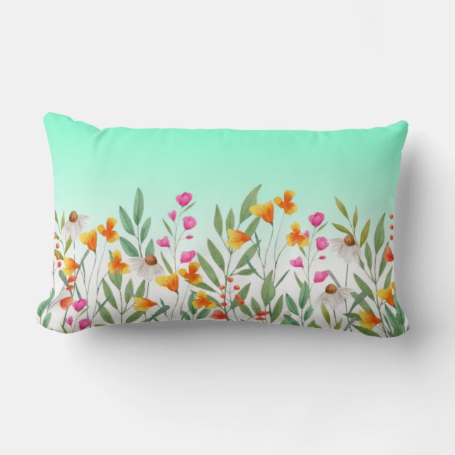 Wildflowers Sublimation  Lumbar Pillow (Front)