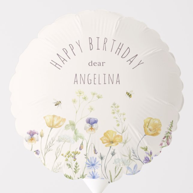 Wildflowers, Summer Bliss Birthday Party Balloon (Front)