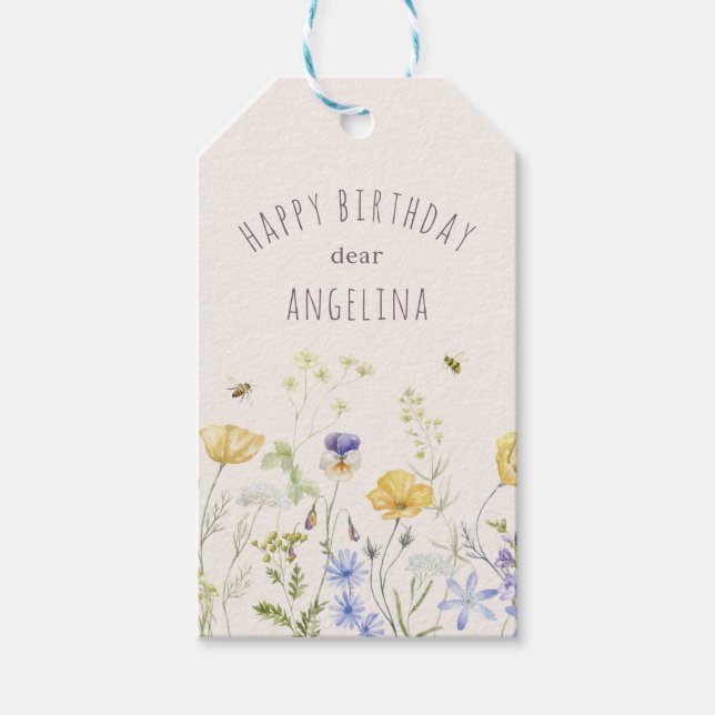 Wildflowers, Summer Bliss  Gift Tags (Front)