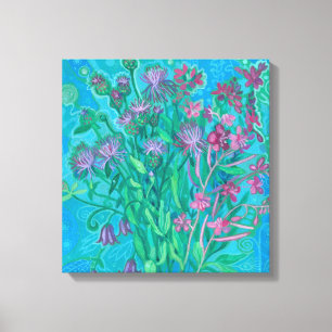 Wildflowers Summer Flowers Bouquet Floral Painting Canvas Print