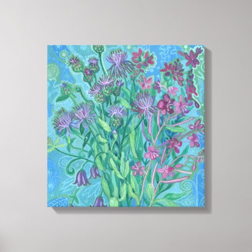 Wildflowers Summer Flowers Bouquet Floral Painting Canvas Print