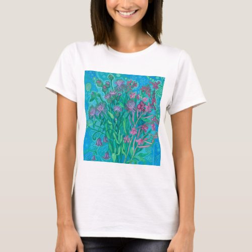 Wildflowers Summer Flowers Bouquet Floral Painting T_Shirt