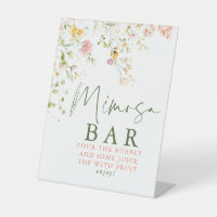 Wildflowers Summer Meadow Mimosa Bar Sign
