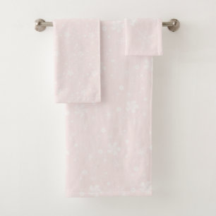 Wildflowers Summer Soft Pink Daisy Pattern  Bath Towel Set