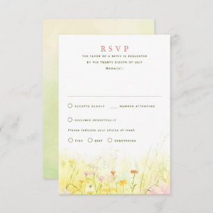 Wildflowers Summer Wedding RSVP Cards
