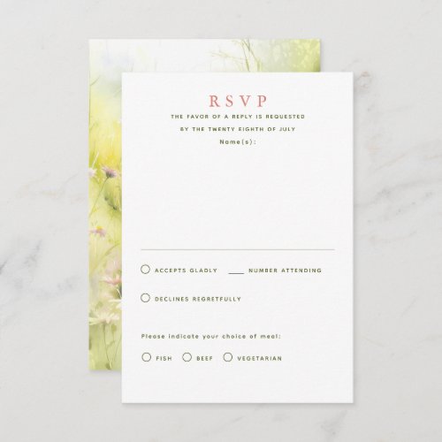 Wildflowers Summer Wedding RSVP Cards