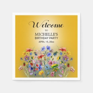 Wildflowers Sunshine Birthday Party Welcome Name 