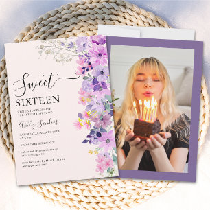 Wildflowers Sweet 16 Birthday Celebration Invitation