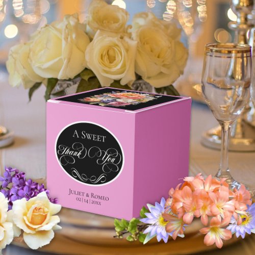 Wildflowers Sweet Thank You - Rose Pink Favor Boxes