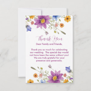 Wildflowers thank you card