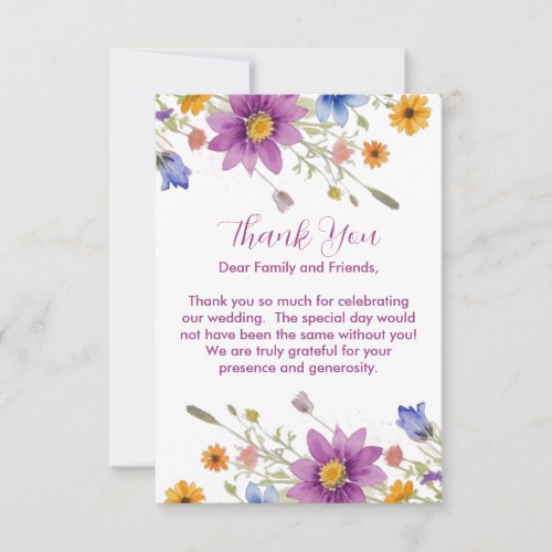 Wildflowers  thank you card