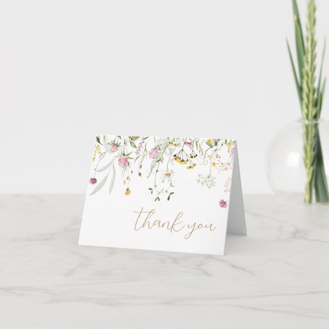 Wildflowers Thank You card Baby Shower (Front)