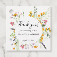 Wildflowers thank you Favor Tags