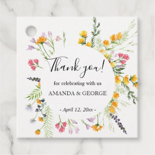 Wildflowers thank you Favor Tags