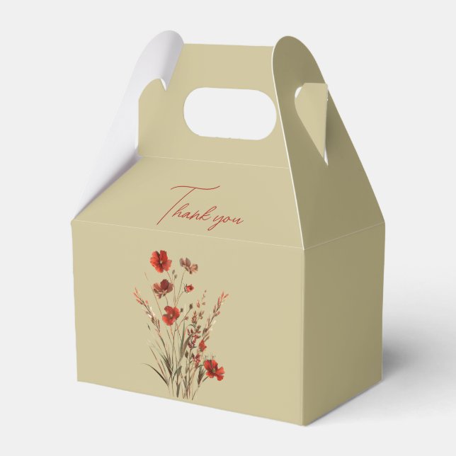 Wildflowers Thank You Wedding Gift  Favor Boxes (Front Side)