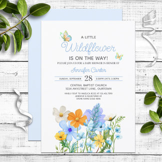 Wildflowers Theme Baby Shower Invitation