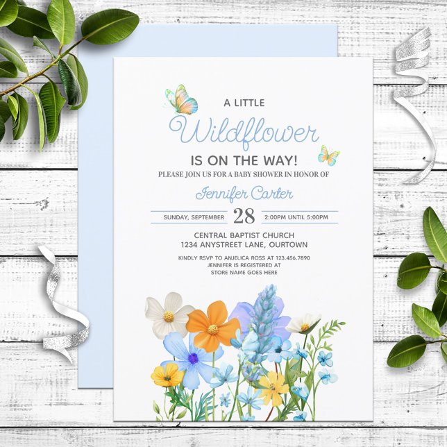 Wildflowers Theme Baby Shower Invitation (Creator Uploaded)