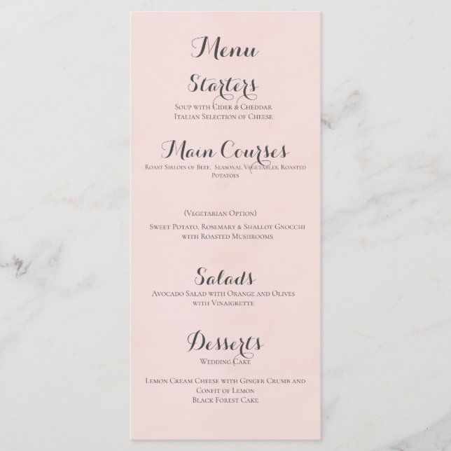 Wildflowers Theme Menu (Front)