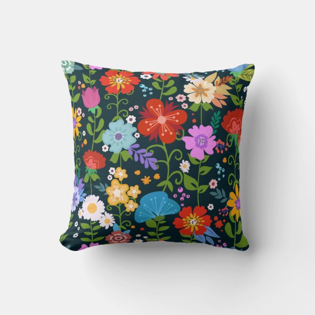 Wildflowers Throw Pillow (Front)