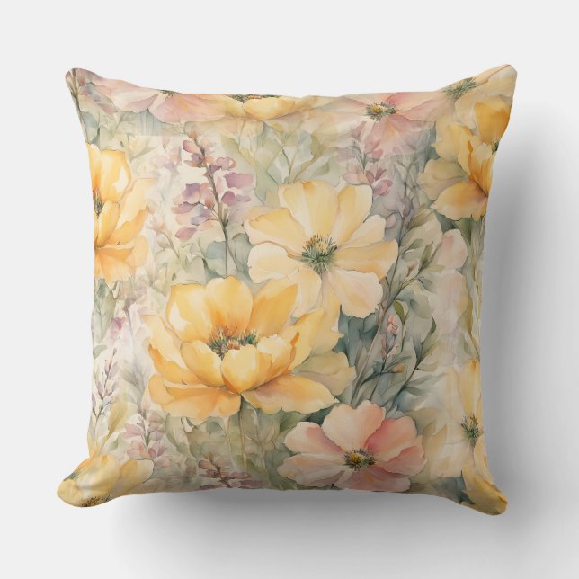wildflowers throw pillow (Front)