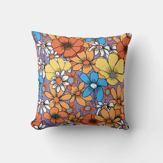 Wildflowers Throw Pillow (Front)