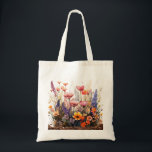 Wildflowers Tote Bag<br><div class="desc">Embrace the beauty of nature and stand out from the crowd with this eye-catching Wildflowers tote bag. Own a trendy and functional accessory that perfectly complements your style.
Why not personalize by adding your name.</div>