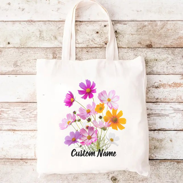 Wildflowers tote bag, Custom name tote bag, Mom Bag (wildflowers tote bag, custom name tote bag, birthday gift for her, Mother’s Day gift)