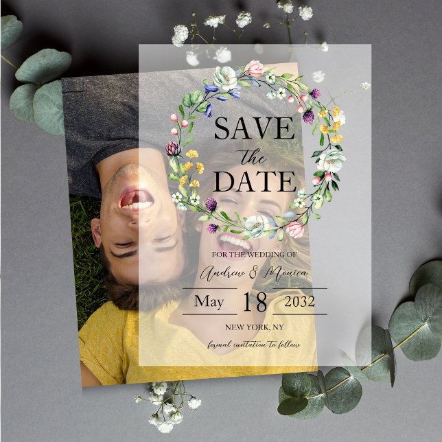 Wildflowers Translucent Overlay Save The Date Vellum Invitations (Wildflowers Translucent Overlay Save The Date Vellum Invitations
)