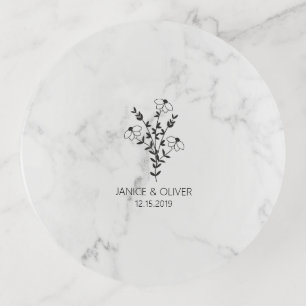 Wildflowers & Twigs Wedding Monogram Trinket Tray