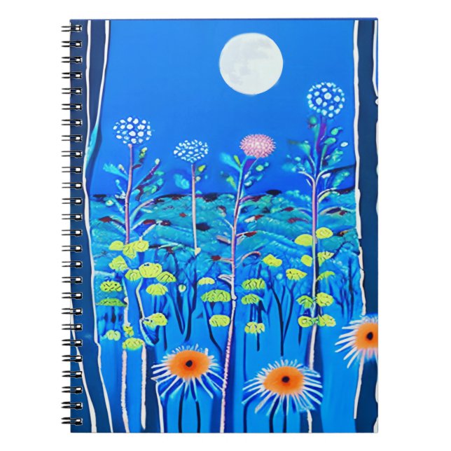Wildflowers under a Full Moon Notebook (Front)