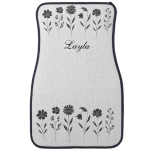 Wildflowers Unisex Add Name Car Floor Mat