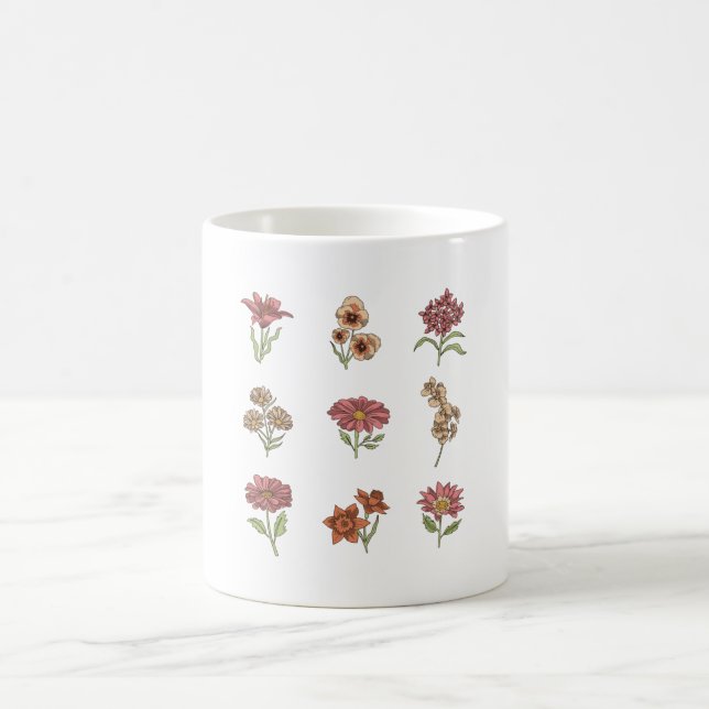Wildflowers Vintage Flowers Botanical Coffee Mug (Center)