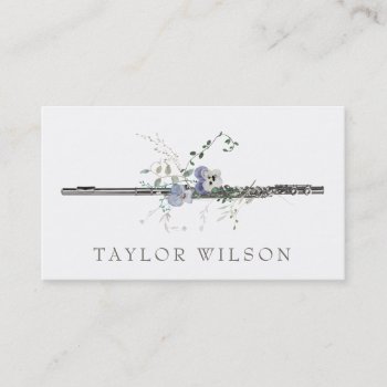 Wildflowers Violet Flute Teacher Business Card by musickitten at Zazzle