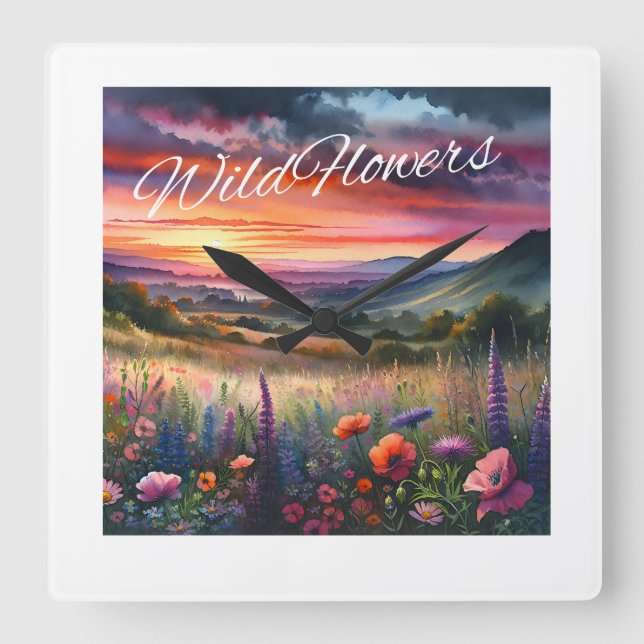 "Wildflowers" wall clock (Front)