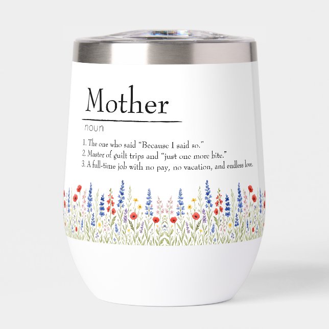 Wildflowers Water Bottle – Ideal Gift for Mom (Front)