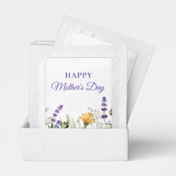 Wildflowers Watercolor Border Happy Mother's Day Tea Bag Drink Mix by annaleeblysse at Zazzle