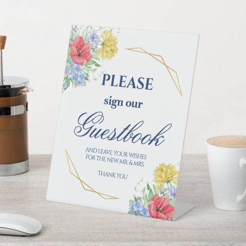 Wildflowers Watercolor Bouquet Guestbook Sign