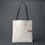 Wildflowers watercolor cute stylish name  tote bag<br><div class="desc">Super cute wildflower watercolor tote bag with stylish personalized name plate. Great gift for flower lovers. Wildflower watercolor boho vintage floral pattern. Part of a collection with beautiful cute summer flowers, like poppies, edible flowers, chamomile, lavender, wild grasses, herbs, cosmos, and other wild flowers. Great for women gifts, mother’s day,...</div>