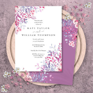 Wildflowers Watercolor Floral Rehearsal Dinner Invitation