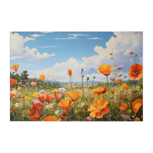 Wildflowers Watercolor Flower Field Wall Art