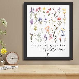 Wildflowers Watercolor Framed Art