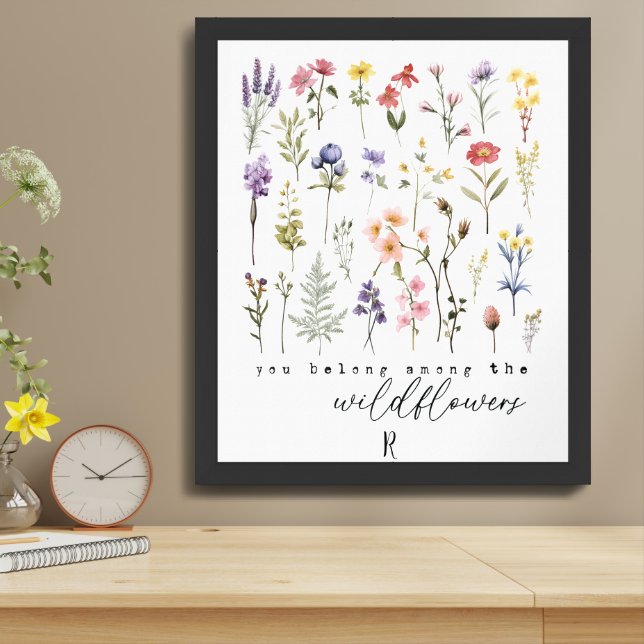 Wildflowers  Watercolor Framed Art (Table Top)