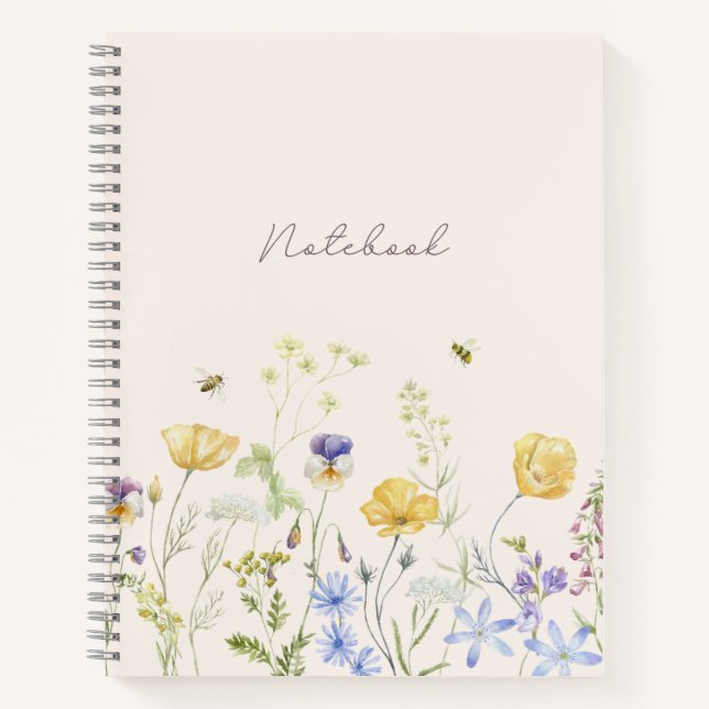 Wildflowers, watercolor  notebook (Front)