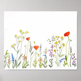 Wildflowers Watercolor Poster