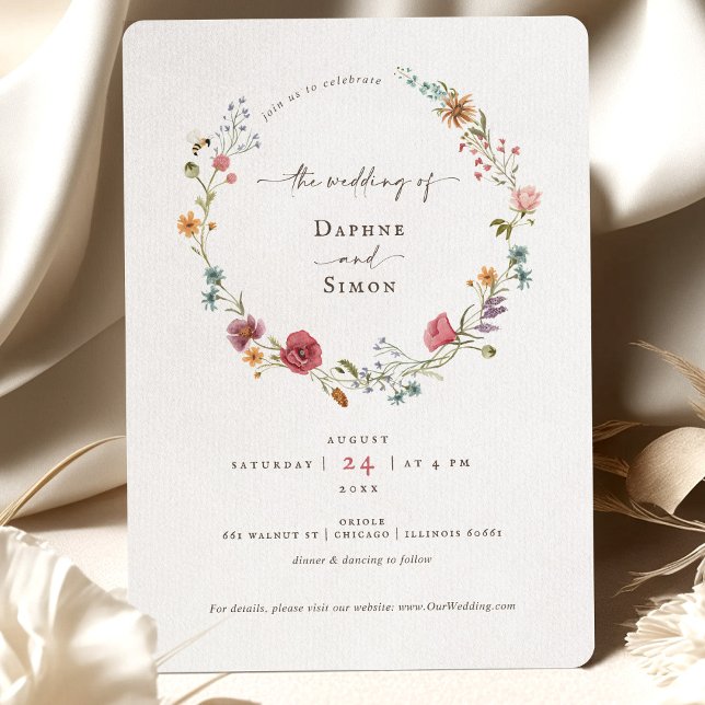 Wildflowers Watercolor Script Invitation (Creator Uploaded)