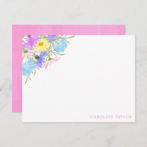Wildflowers Watercolor Spring Florals Stationery Note Card
