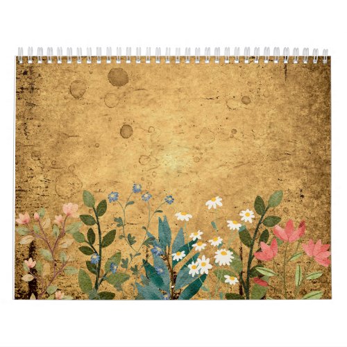 Wildflowers Watercolor Vintage Calendar